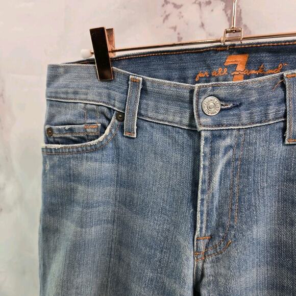 7 For All Mankind Jeans Womens 29 Vintage Y2K Light Wash Mid Rise Boot Denim - Picture 2 of 12